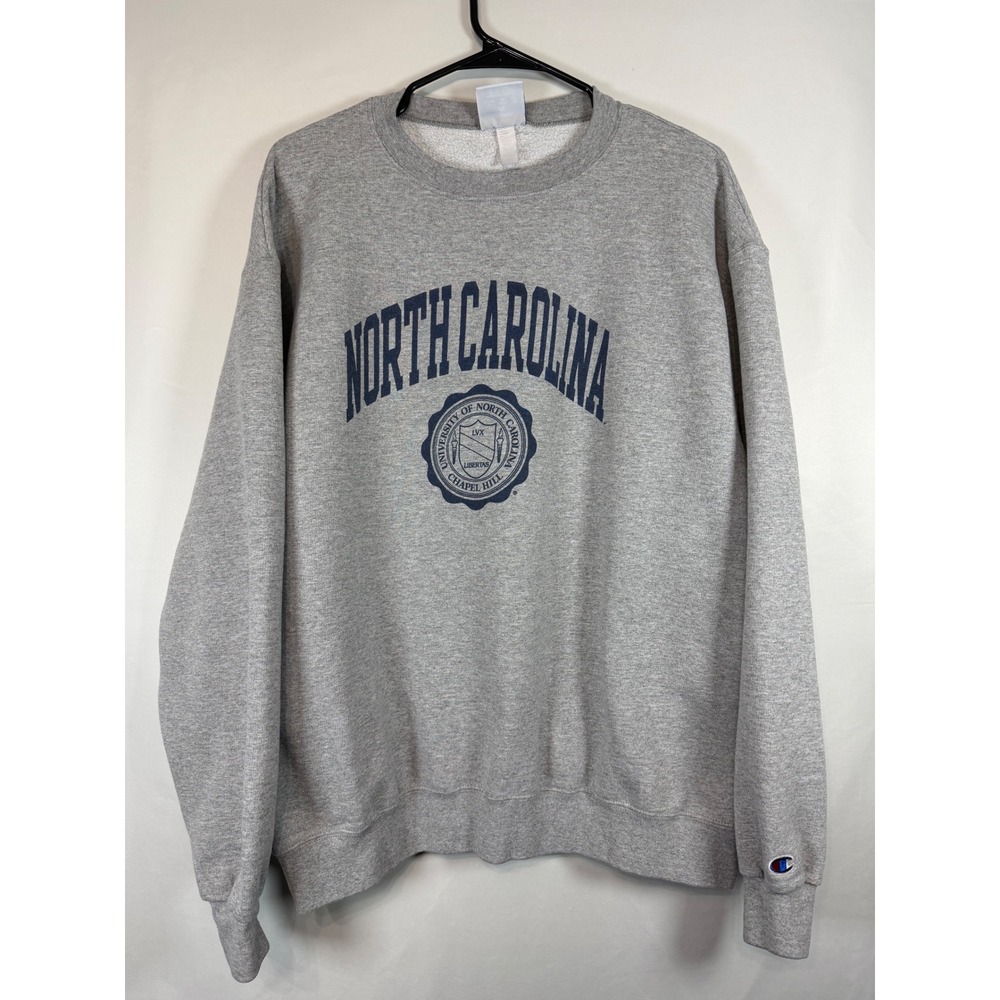 Champion North Carolina Sweatshirt XL Gray UNC Chapel Hill Collegiate Crewneck